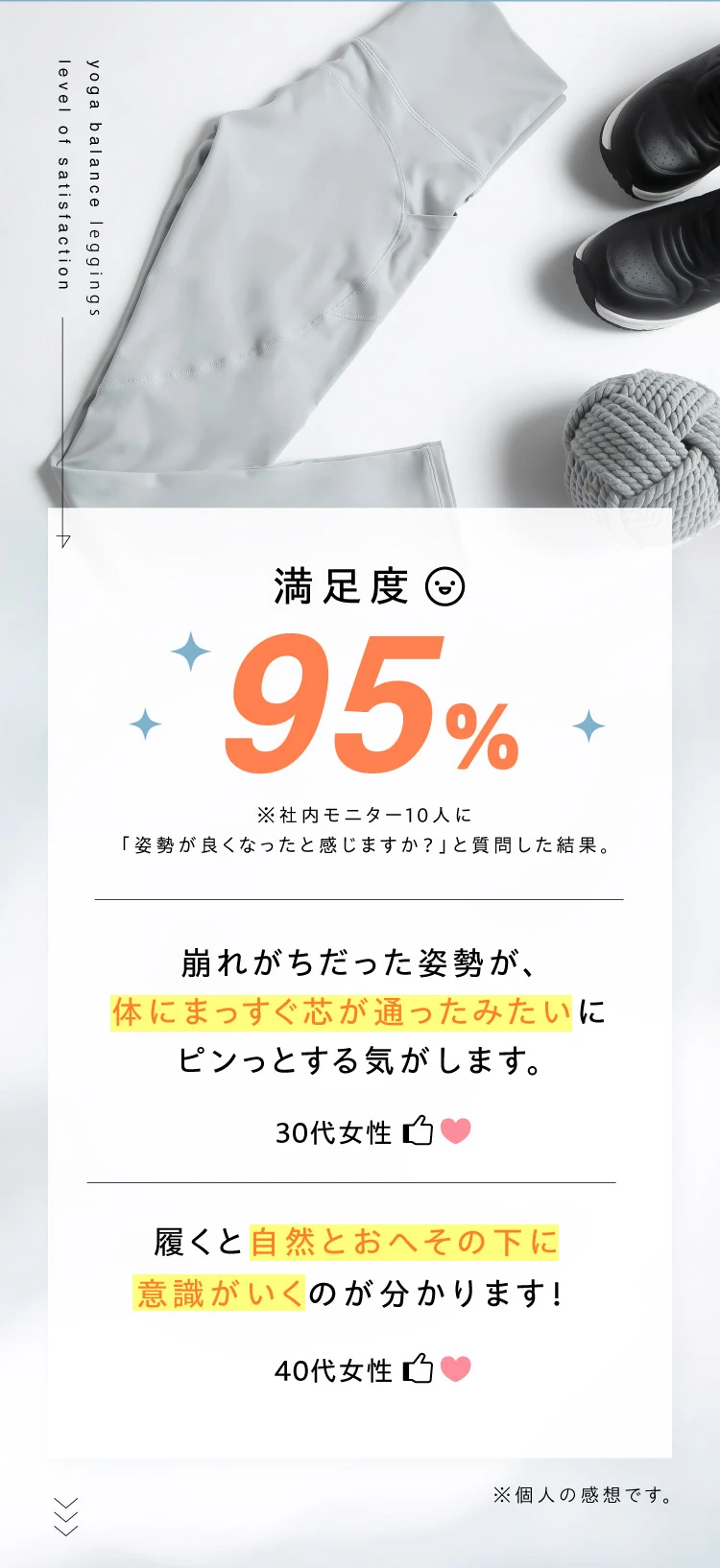 満足度95% 履くと自然とおへその下に意識がいくのがわかります！