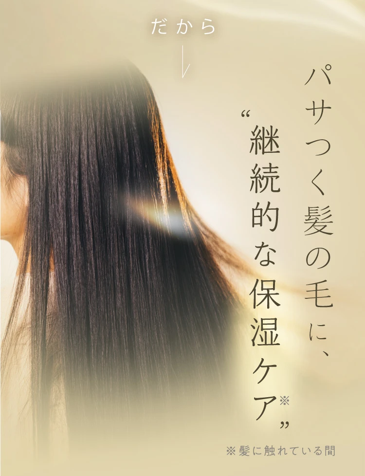 だから、パサつく髪の毛に継続的な保湿ケア