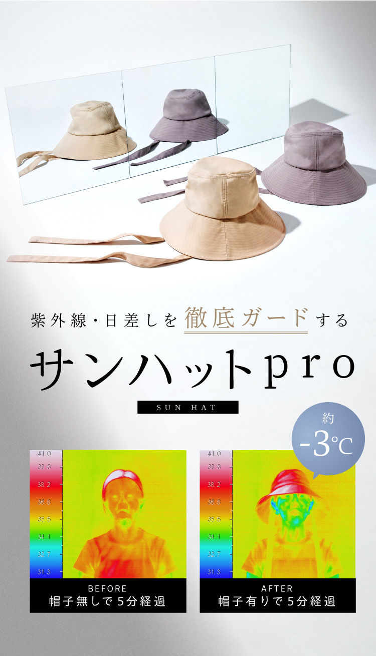 紫外線・日差しを徹底ガードするサンハットpro