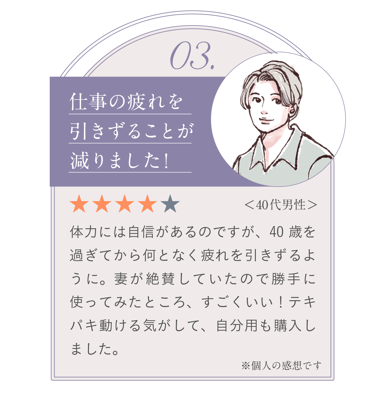 仕事の疲れを引きずることが減りました！