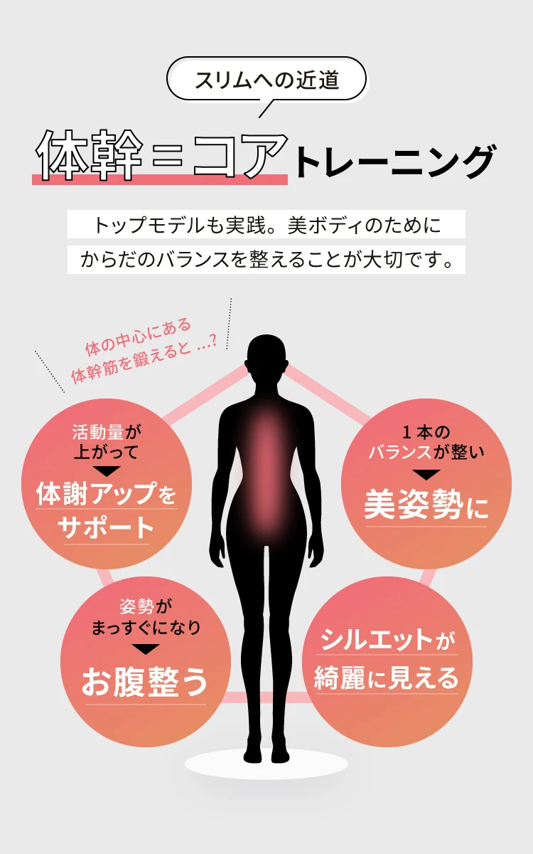 体の中心にある体幹筋を鍛えると美ボディへの近道に