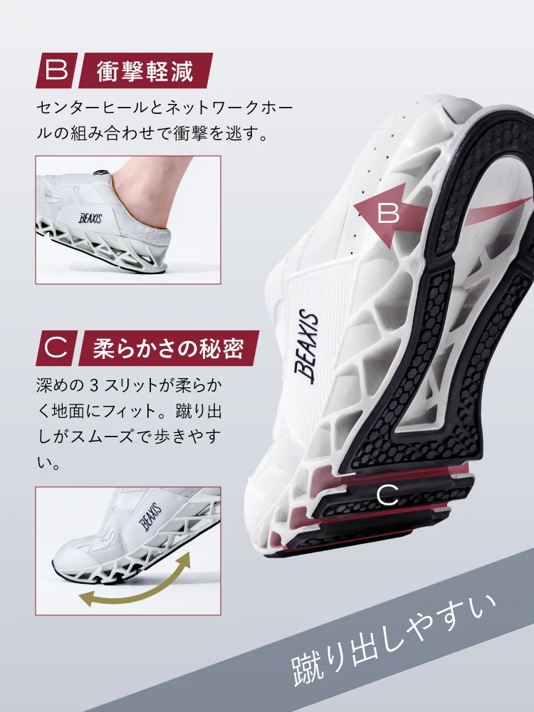 BEAXIS ビーアクシス バランスコアスニーカー L 24.5-25 ホワイト BEAXIS ダイエットシューズ 体幹 スニーカー ダイエット