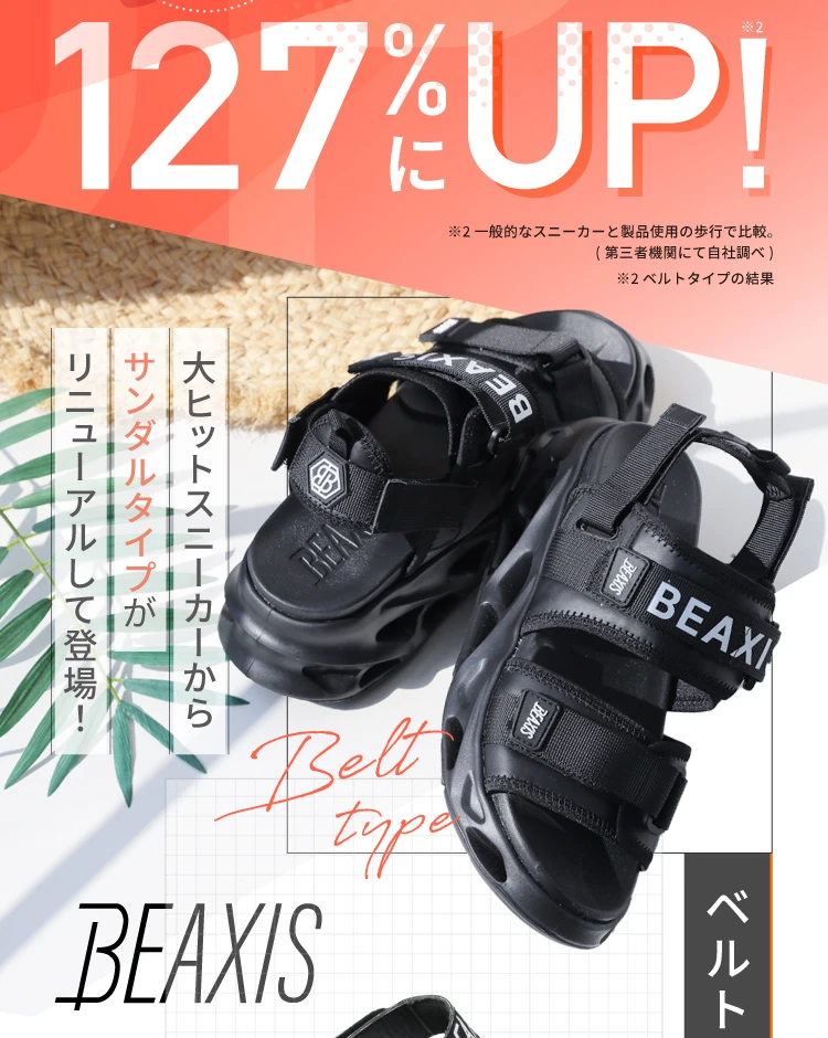 バランスコアサンダル2 BEAXIS(ビーアクシス) ベルトタイプ | amepla