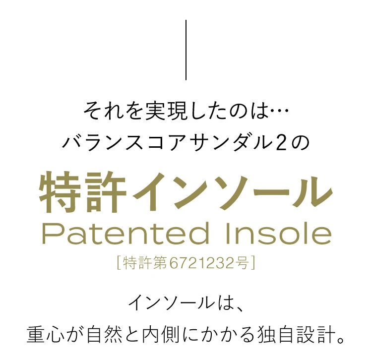 それを実現したのは、バランスコアサンダル2の特許インソール