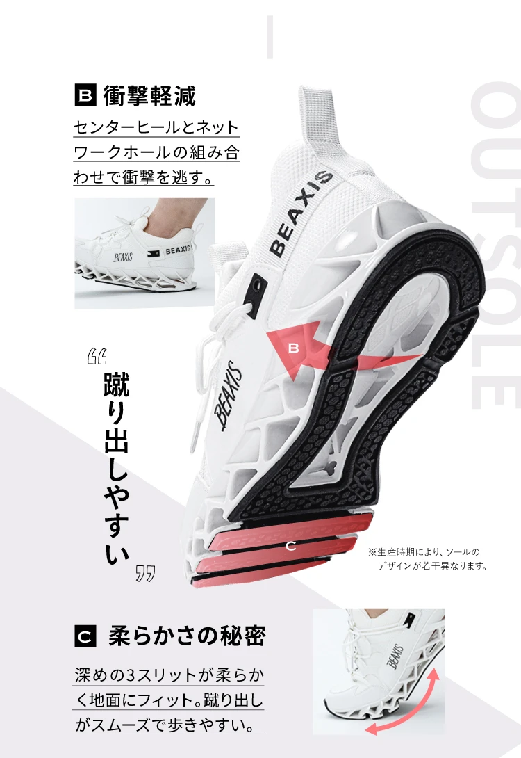 BEAXIS ビーアクシス バランスコアスニーカー L 24.5-25 ホワイト 楽天市場】【ポイント10倍】 バランスコアスニーカー2.5 BEAXIS