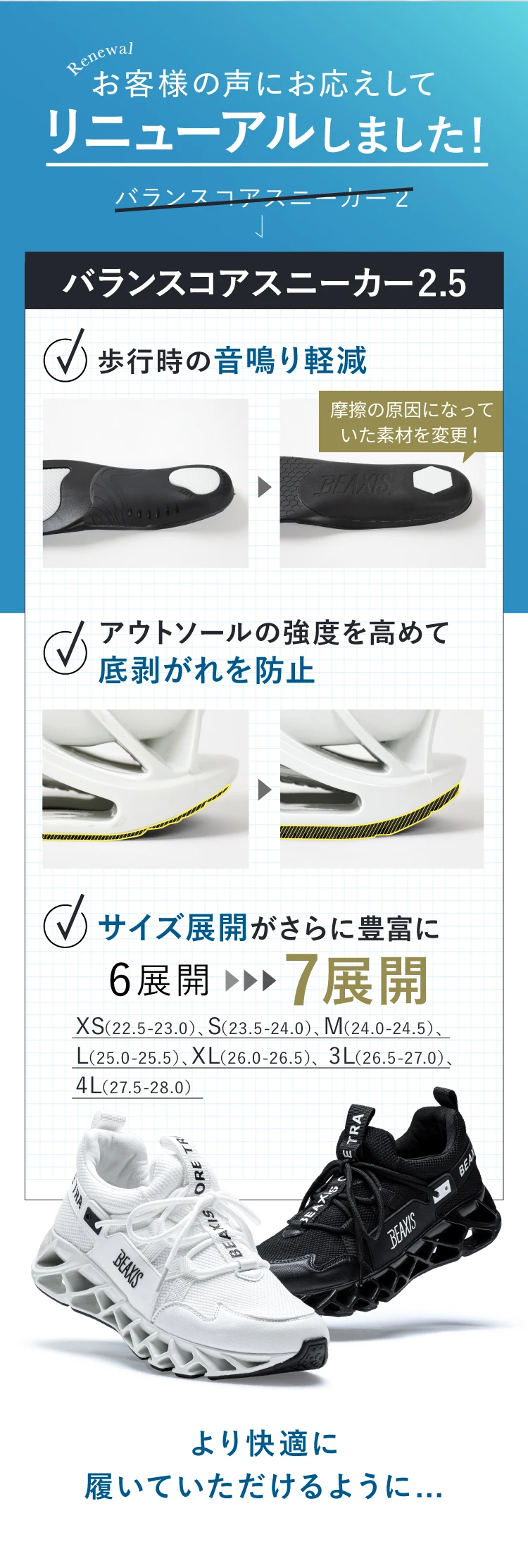 公式】バランスコアスニーカー2.5 BEAXIS(ビーアクシス)｜amepla