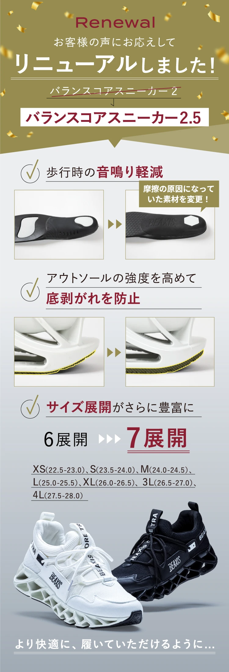 楽天市場】バランスコアスニーカー2.5 BEAXIS ( ビーアクシス