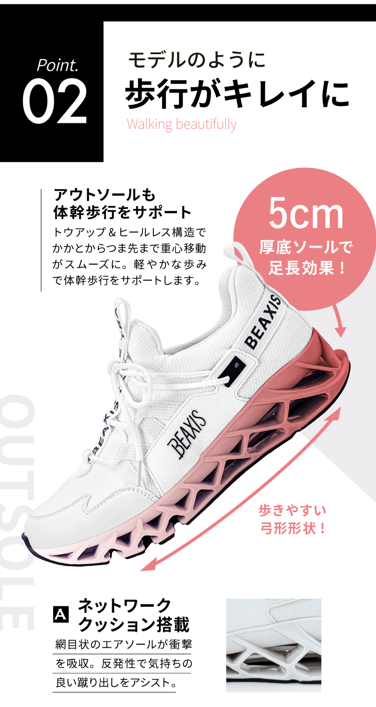 モデルのように歩行がキレイに