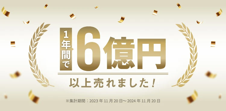 1年間で6億円以上売れました！