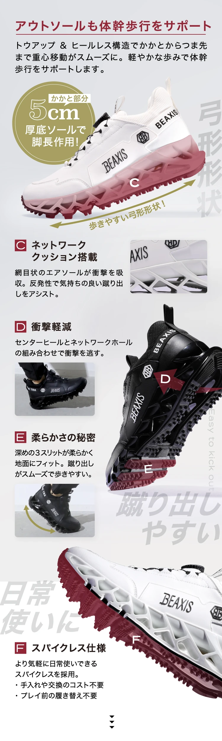 BEAXIS ゴルフシューズ　BALANCE CORE TURF 26,0 BEAXIS (ビーアクシス) ゴルフシューズ バランスコアターフ メンズ