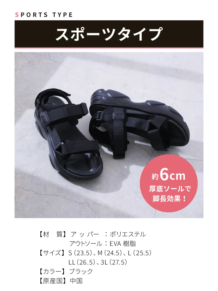 コアアクティブサンダル　スポーツタイプ　商品詳細
