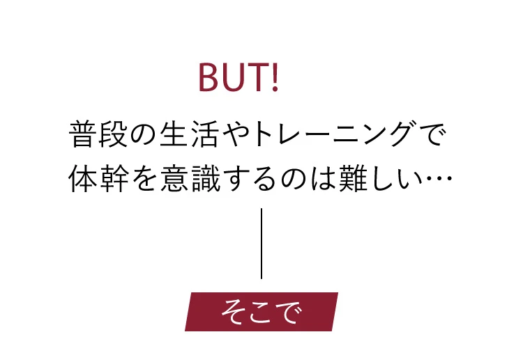 普段の生活やトレーニングで体幹を意識するのは難しい