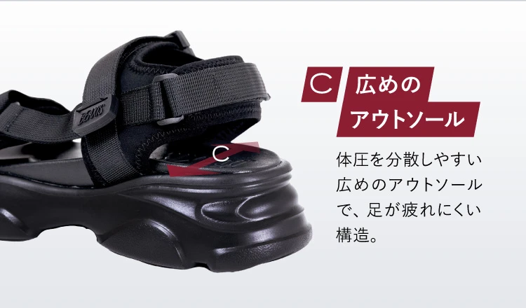 広めのアウトソール