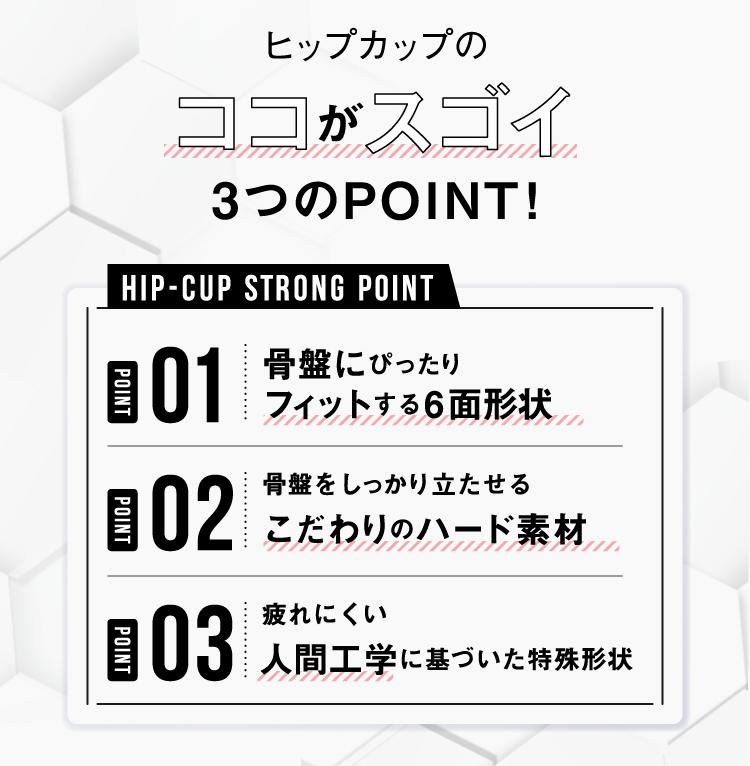 ヒップカップのココがスゴイ!3つのpoint