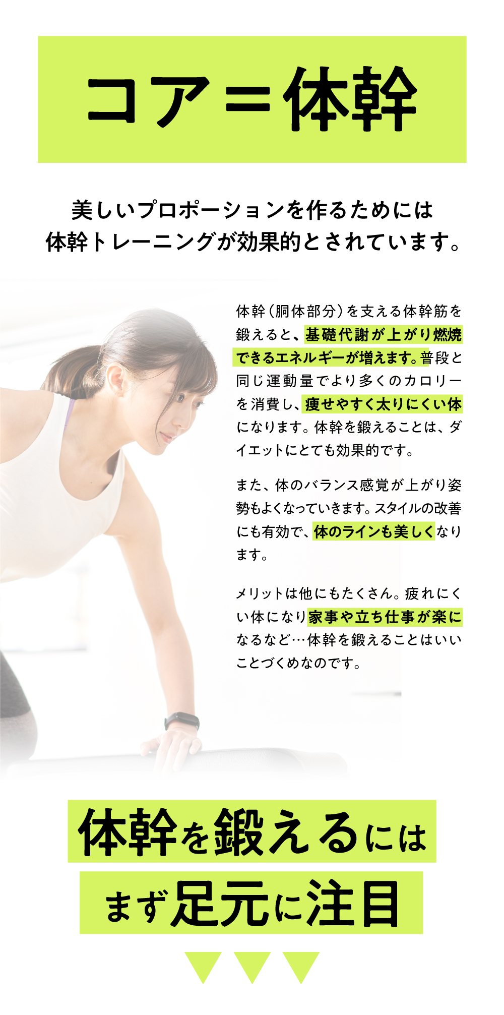 コア=体幹 体幹を鍛えるには足元から整える必要がある