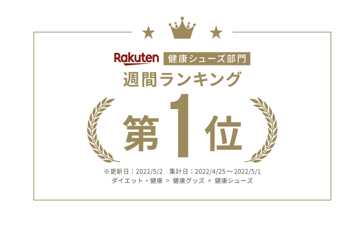 Rakuten 健康シューズ部門 週間ランキング第1位