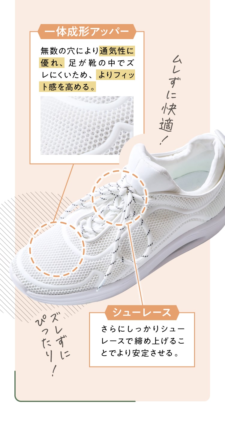 一体成型アッパー・シューレース