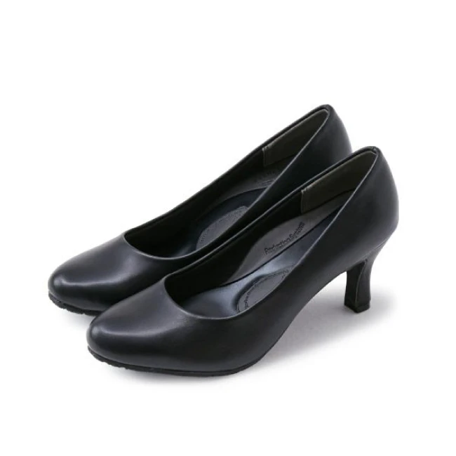 No.418 未使用級♥ ラクナ 【22.5】整体パンプス スクエアトゥブラック RAKUNA（ラクナ）