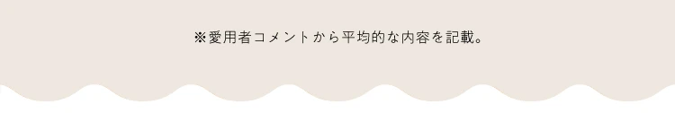 ※愛用者コメントから平均的な内容を記載