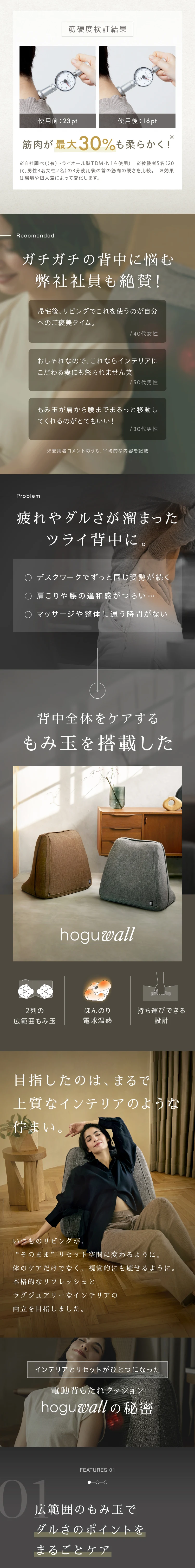 広範囲のもみ玉でダルさのポイントをまるごとケア