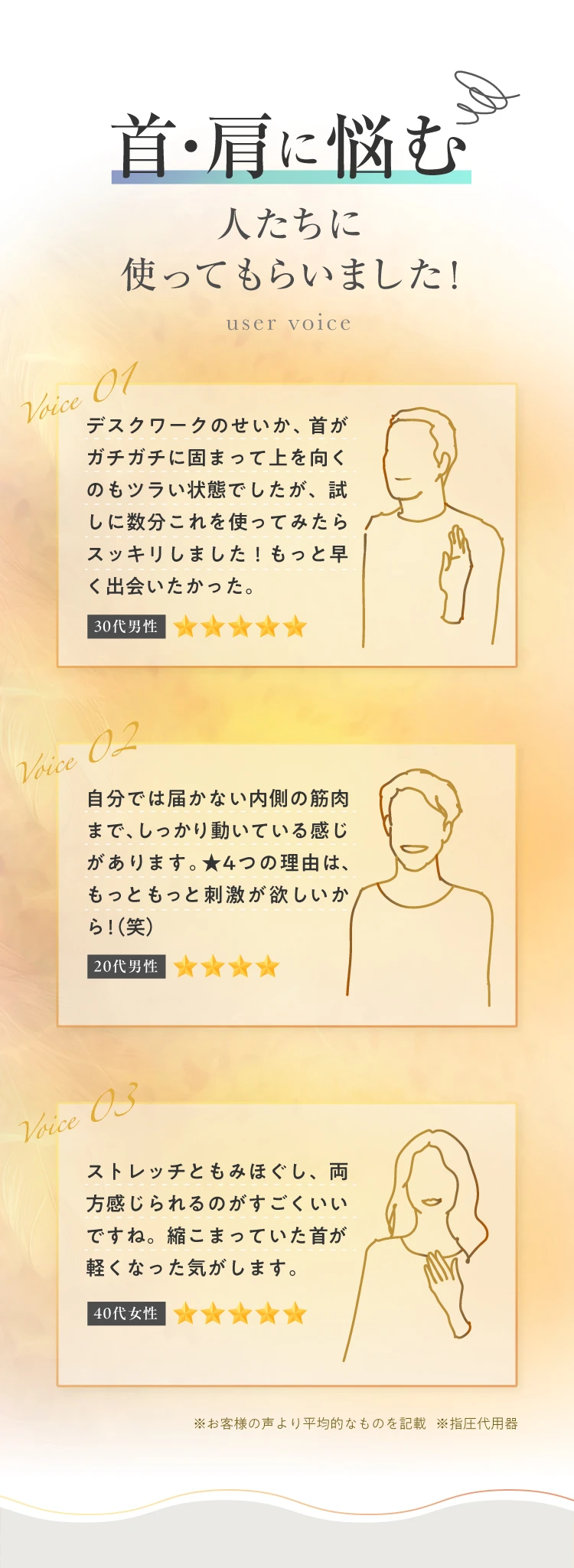 首・肩に悩む人たちに使ってもらいました！