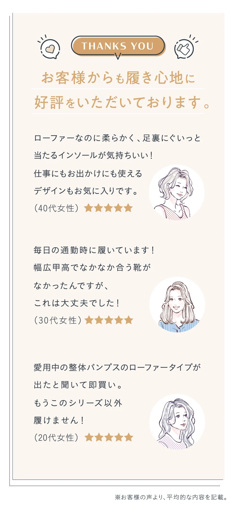 お客様からも履き心地に好評をいただいております。