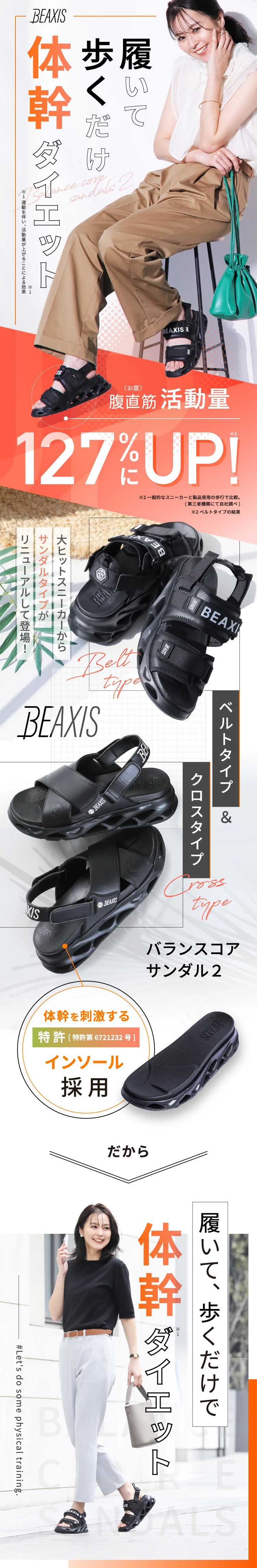 履いて歩くだけで体幹ダイエット
