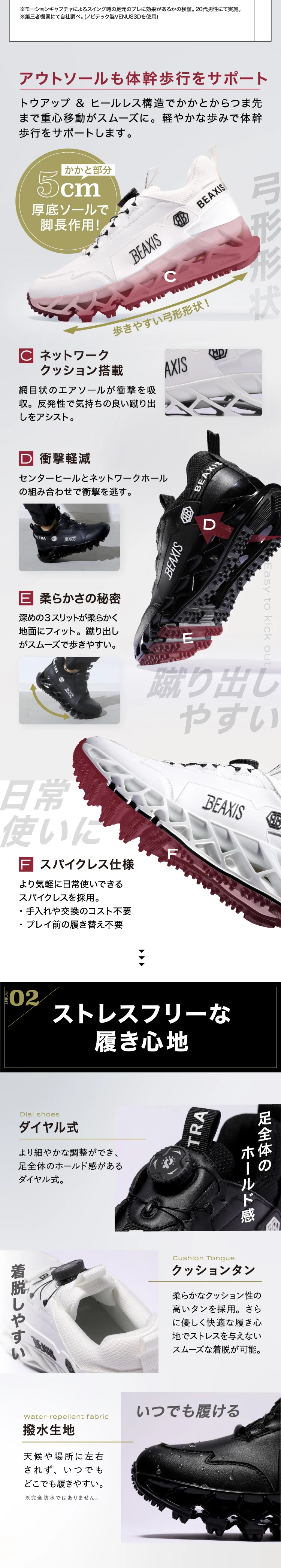 アウトソールも体幹歩行をサポート