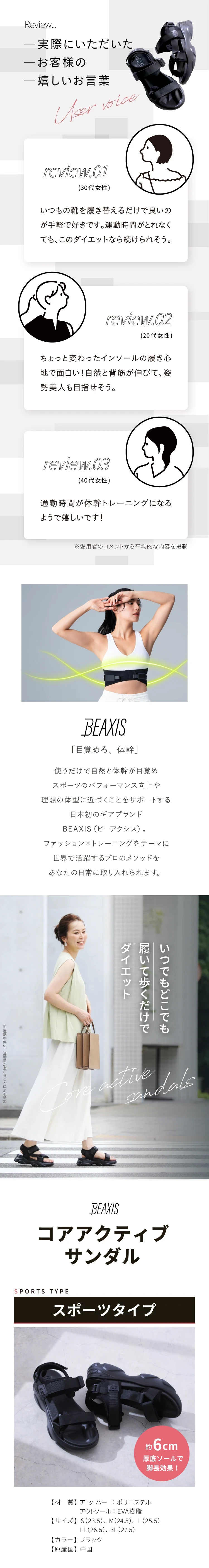 コアアクティブサンダル スポーツタイプ 商品詳細