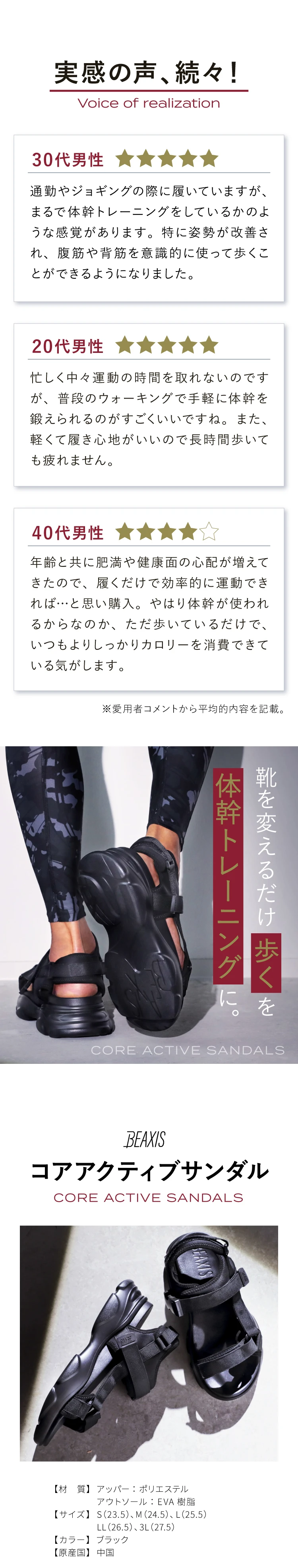 コアアクティブサンダル 商品詳細