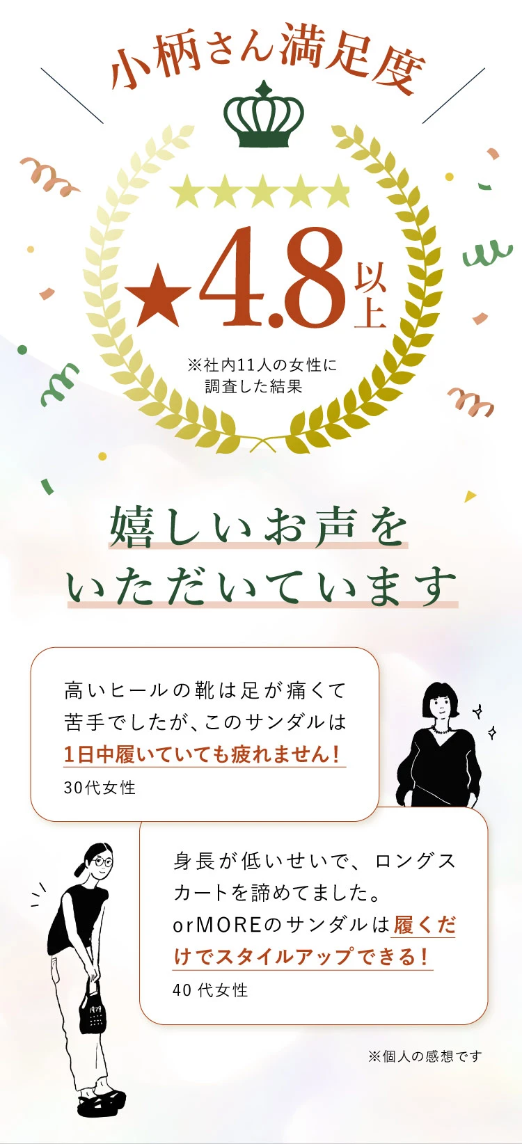 小柄さん満足度4.8以上