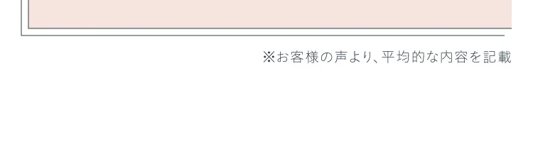 ※お客様の声より、平均的な内容を記載