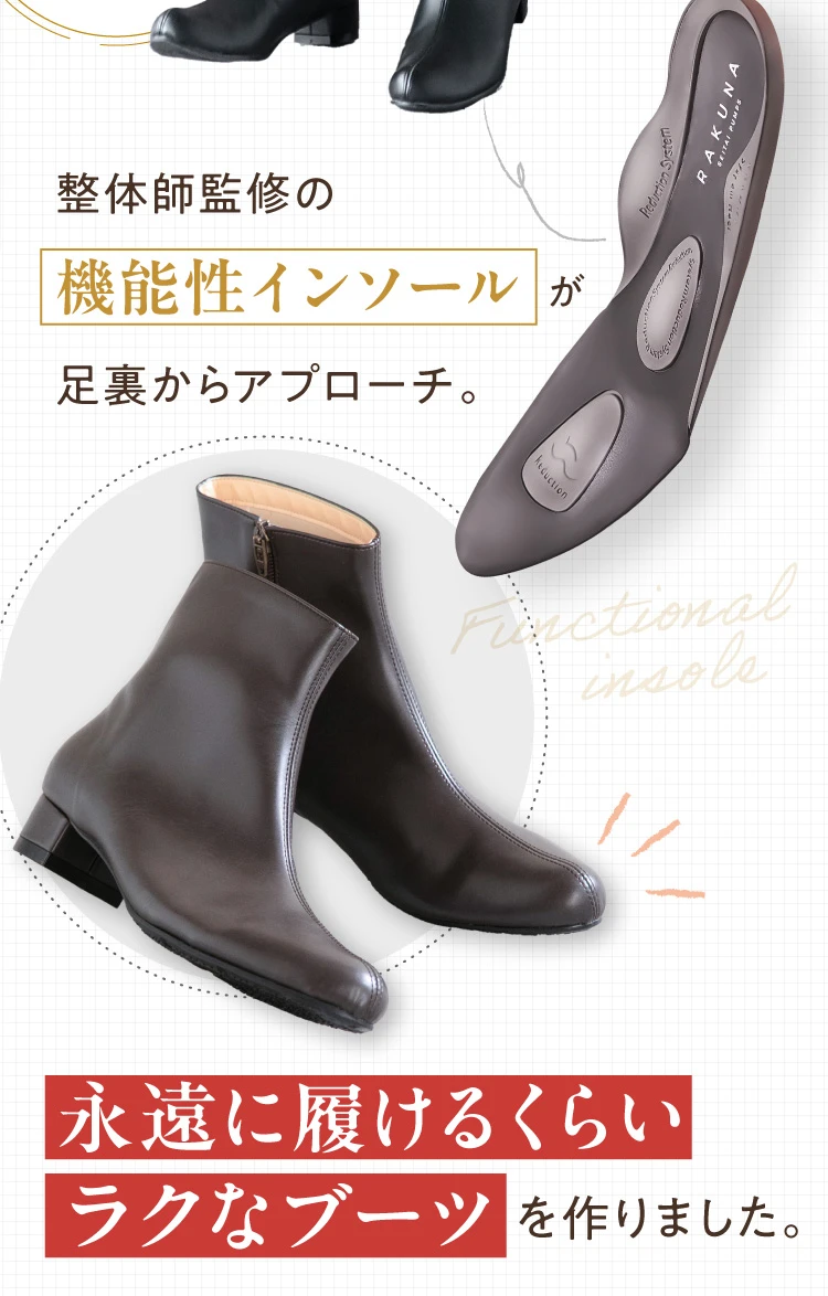 整体ブーツ 3cmヒール RAKUNA(ラクナ) | amepla