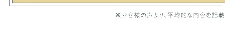 ※お客様の声より、平均的な内容を記載