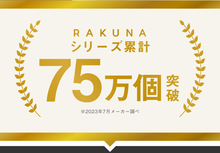 RAKUNAシリーズ累計75万個突破
