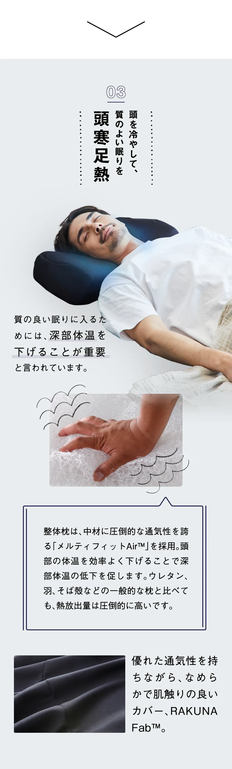 NEW整体枕（整体枕2） RAKUNA(ラクナ)｜予約商品(1月上旬より順次発送