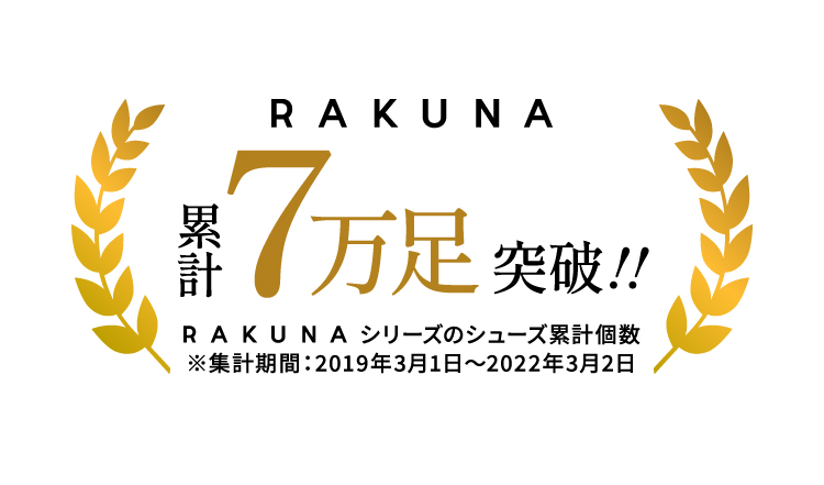 RAKUNAシリーズの累計販売個数 7万足突破！
