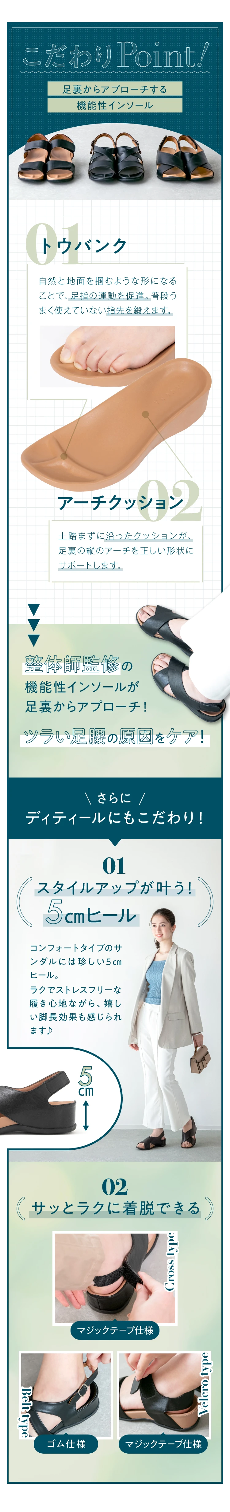 01.トウバンク　02.アーチクッション　鍳体鰤監修　機能性インソールが足裏からアプローチ