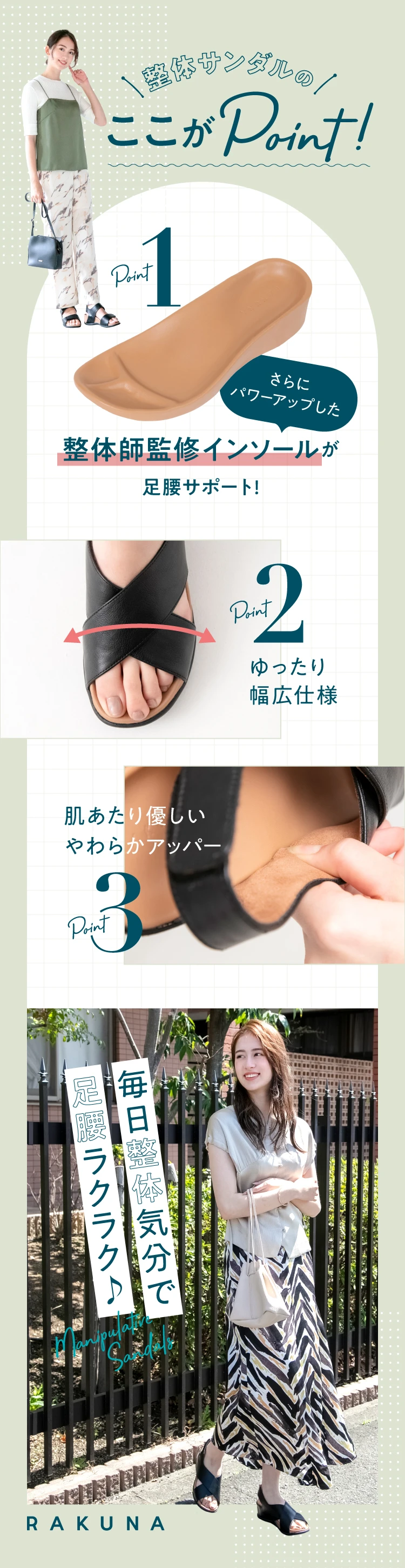 整体サンダルのここがポイント!