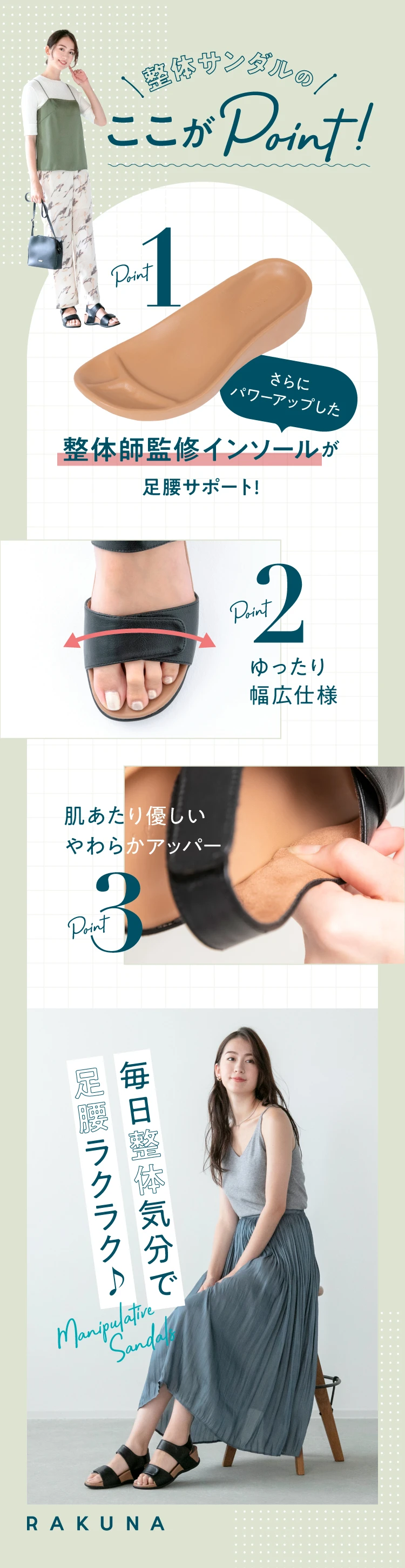 整体サンダルのここがポイント！