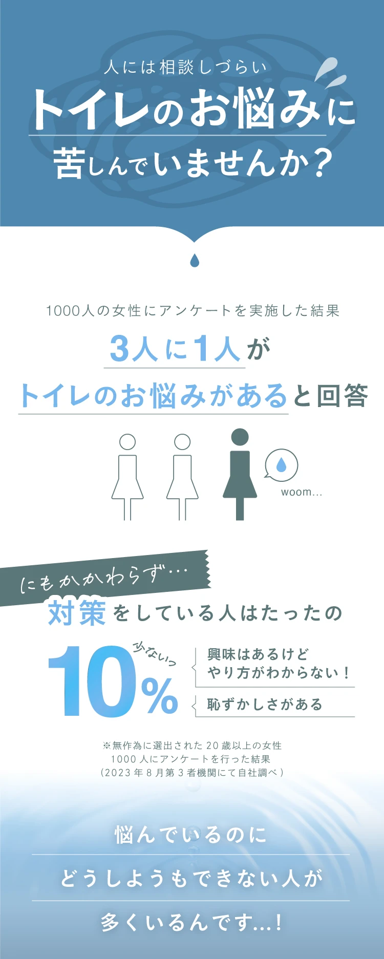 トイレのお悩みに苦しんでいませんか？
