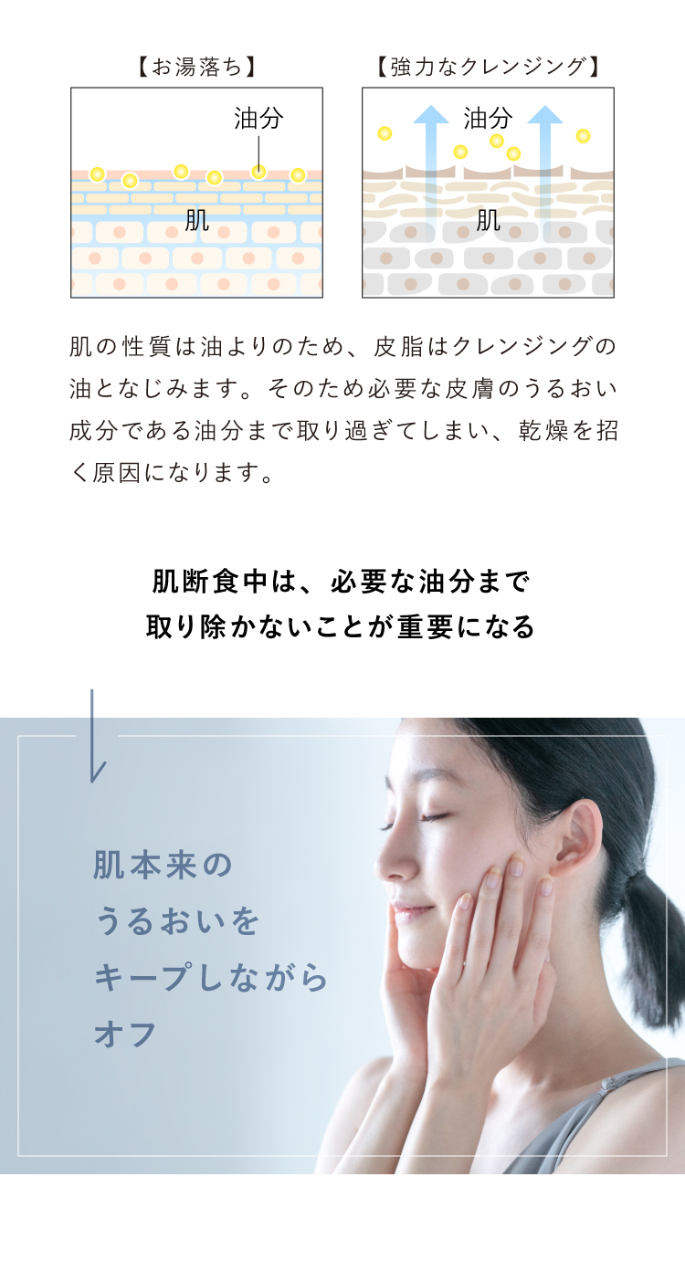肌本来のうるおいをキープしながらオフ