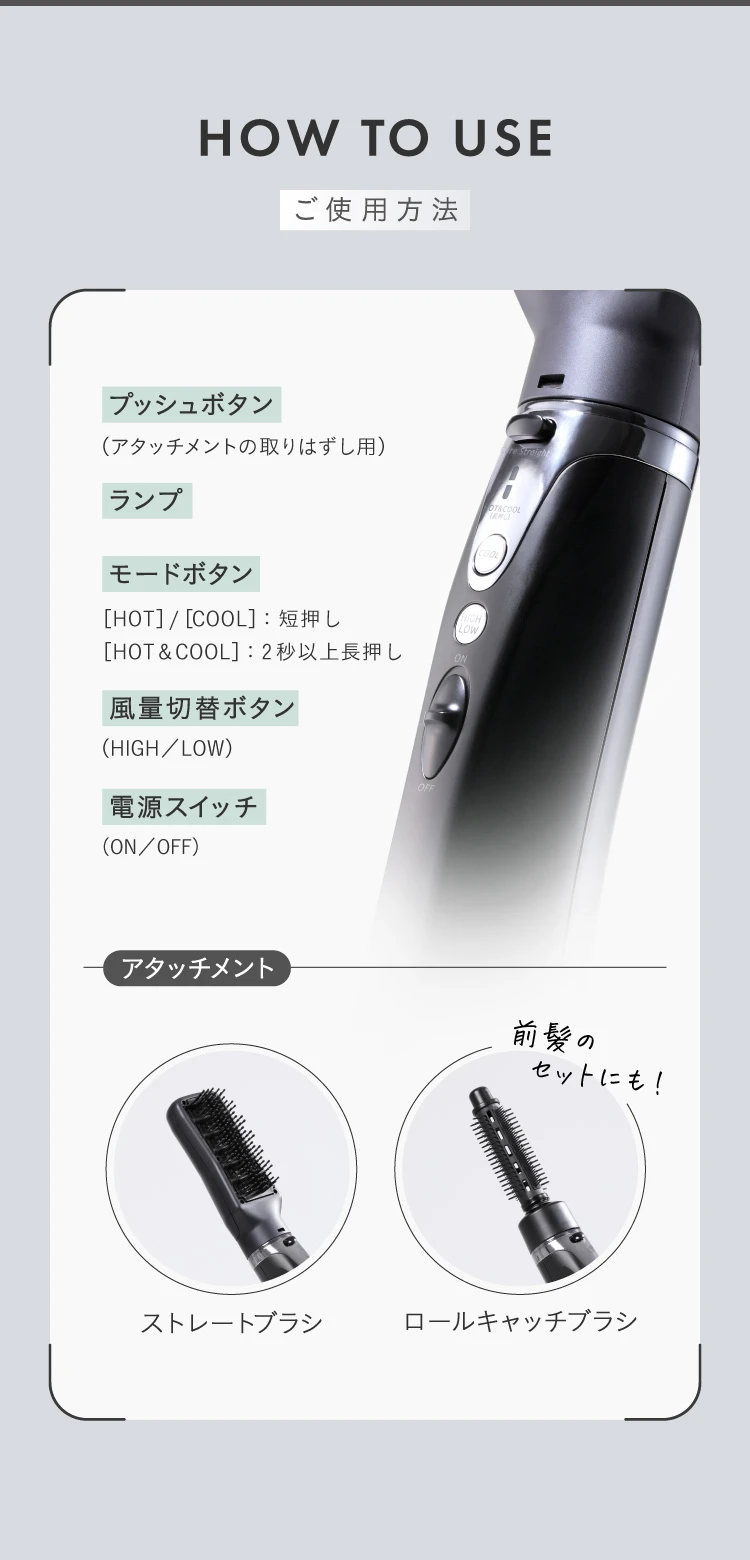 HOW TO USE ご使用方法