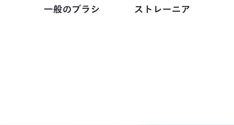 一般のブラシとストレーニア比較