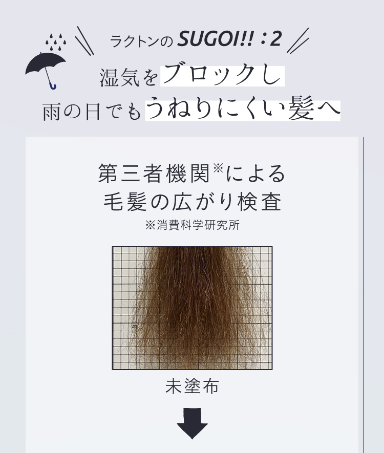 湿気をブロックし雨の日でもうねりにくい髪へ