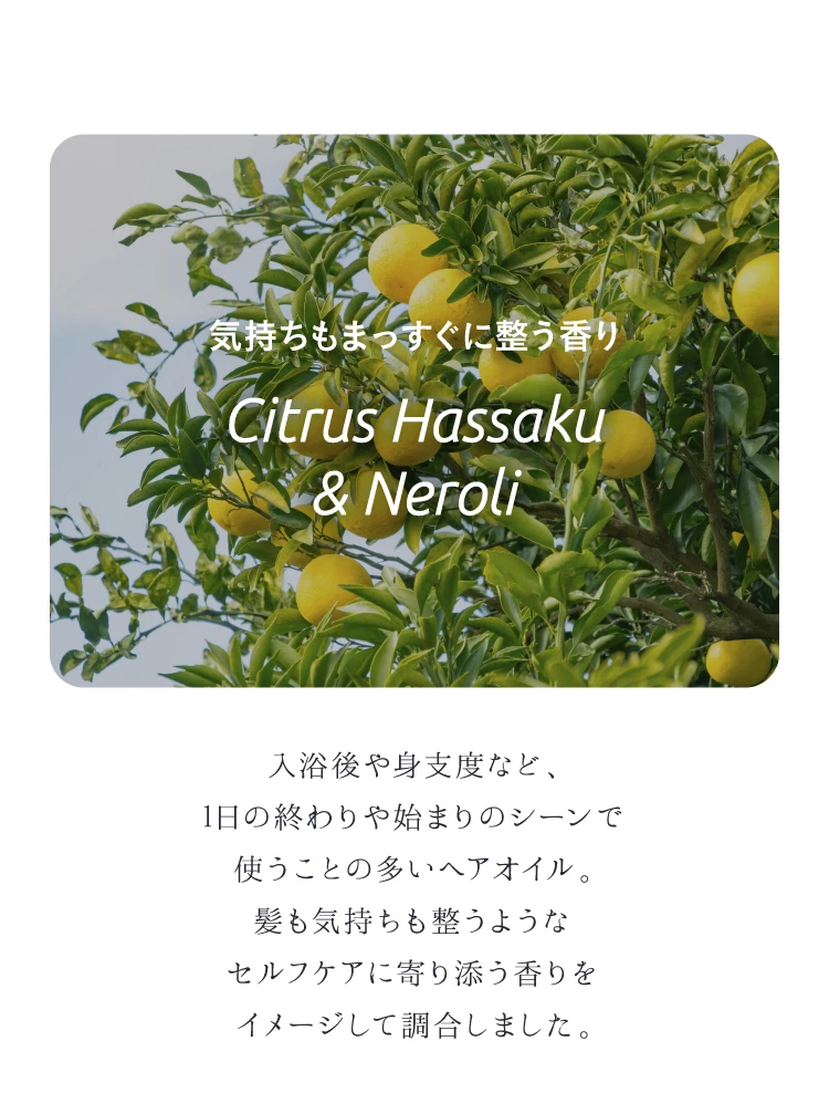 気持ちもまっすぐに整う香り シトラス ハッサク＆ネロリ