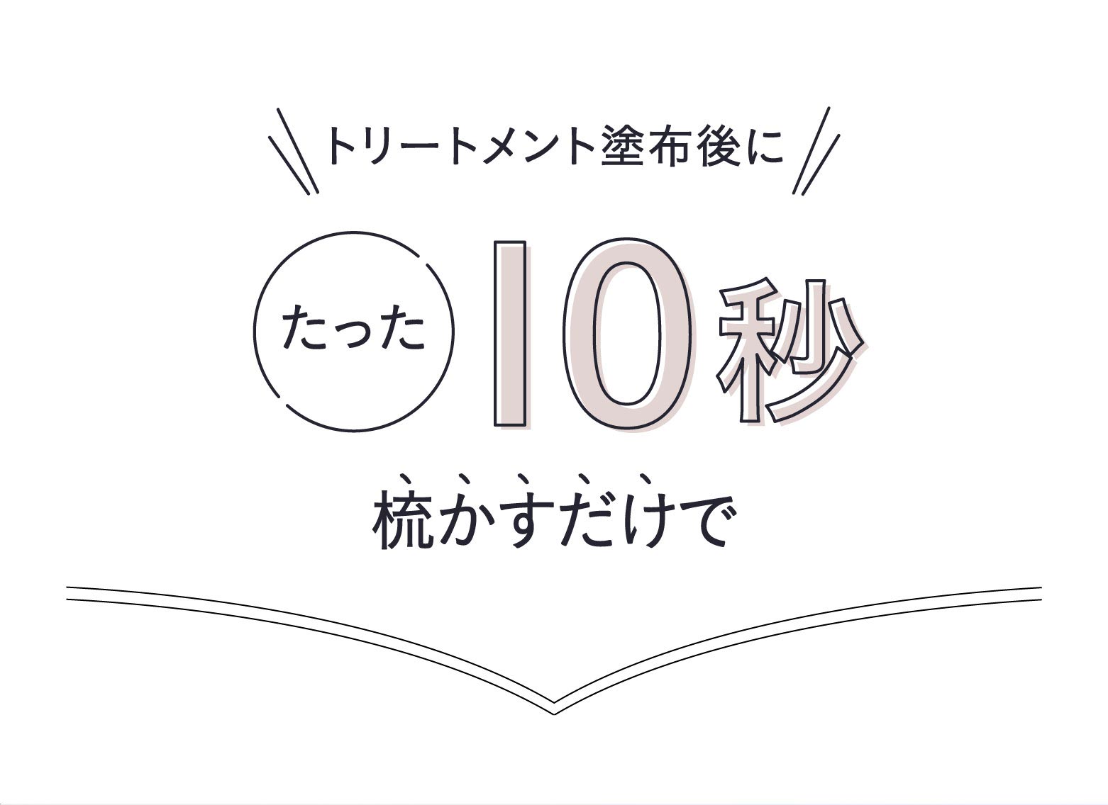 トリートメント塗布後に、たった10秒梳かすだけで