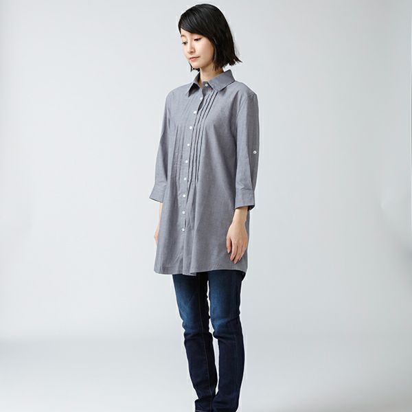 UV&DRYチュニックシャツ(ネイビー) 着用画像 斜め正面