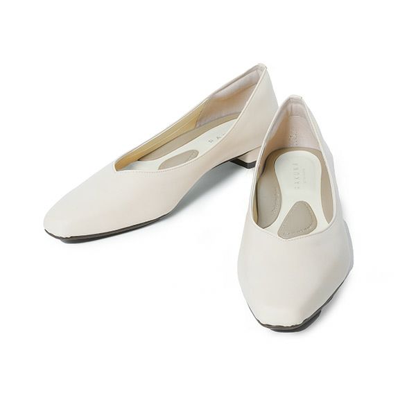 カラー整体パンプス ローヒール(オフホワイト)