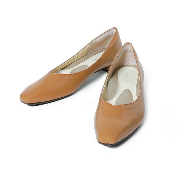 カラー整体パンプス ローヒール(キャメル)